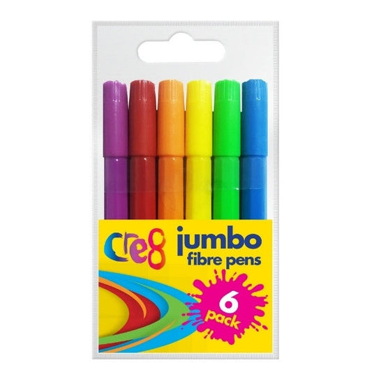 Jumbo Fibre Pens 6 Pack