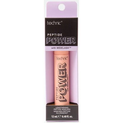 Technic Cosmetics Peptide Power Black Mascara - Volumising Lengthening Long-Lasting Smudge-Proof Peptide-Enriched Formula
