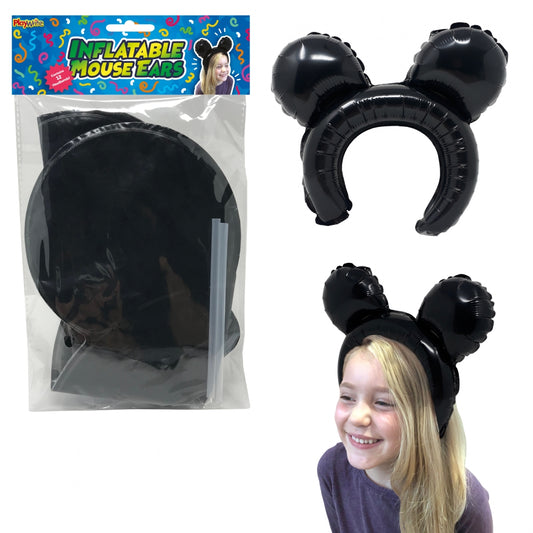 12 Inflatable Mouse Ear Headbands (Pack)