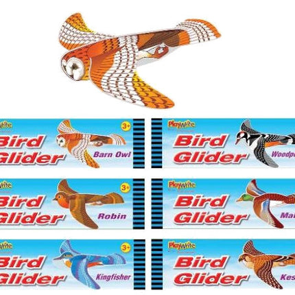Bird Polystyrene Plane Gliders - 6 Pack