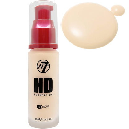 W7 Cosmetics HD Liquid Pump Face Foundation - Rose Ivory