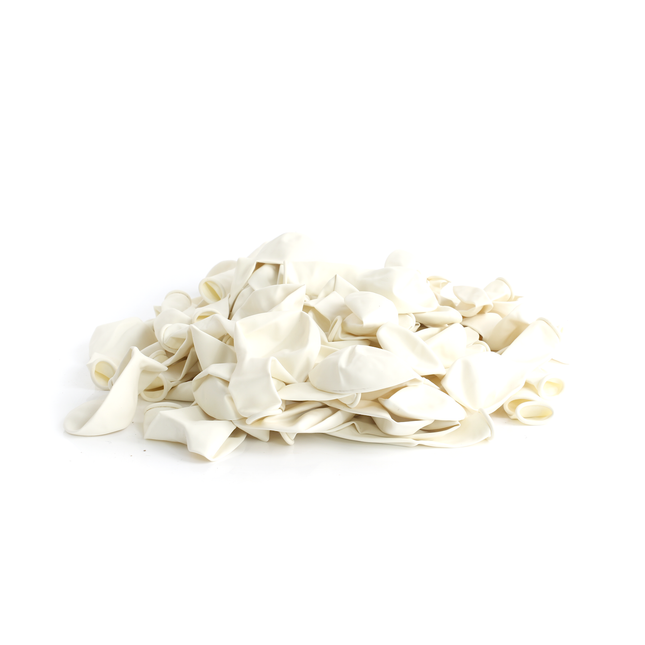 Pearlised White 7" Latex Balloons – 100 Pack