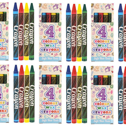4 Mini Coloured Wax Crayons