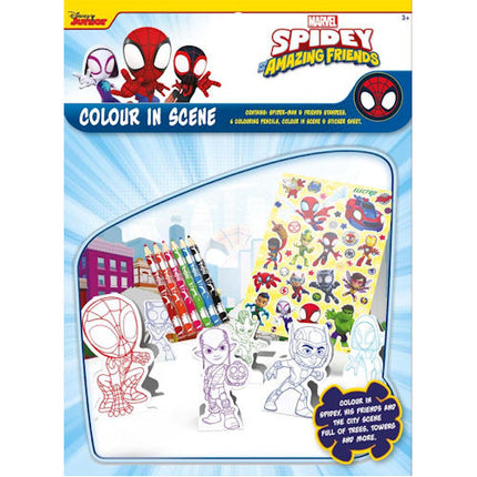 Spidey & Friends Colour In Scene