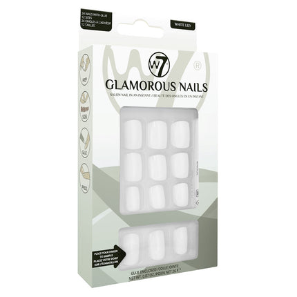 W7 Cosmetics Glamorous False Nails - White Lily