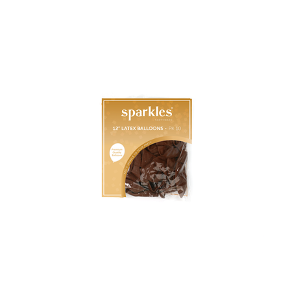 Pearlised Brown 12" Latex Balloons - 10 Pack