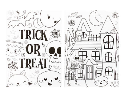 A4 Halloween Colouring Posters – Spooky Designs Activity Arts and Crafts