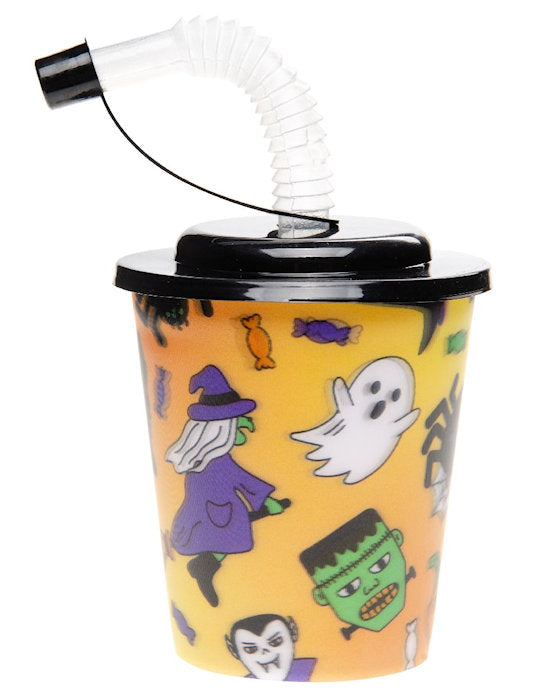 Halloween Reusable Plastic 3D Cup & Straw - Single