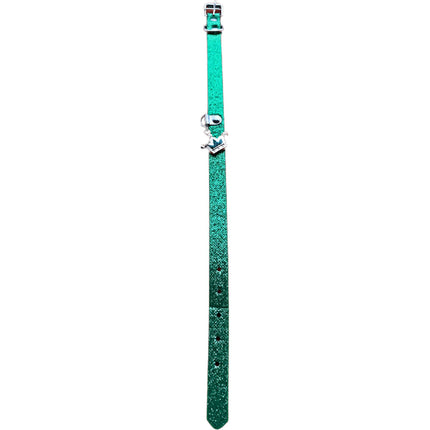 Glitter Dog Collar With Crown - Green