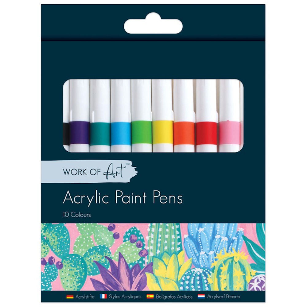 Acrylic Bright Colours Pens - 10 Pack