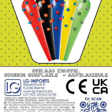 Inflatable Coloured Spikey Club