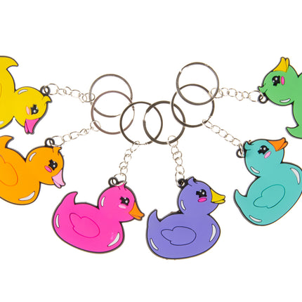 Colourful Duck Keychains - 6 Pack