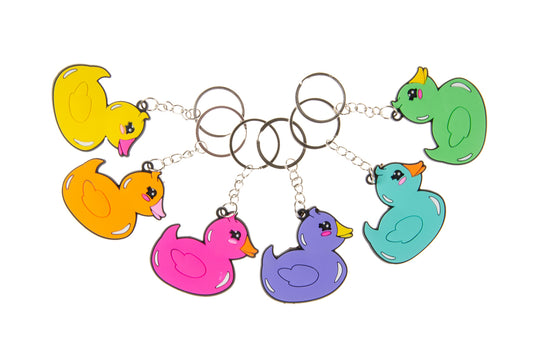 6 Colourful Duck Keychains