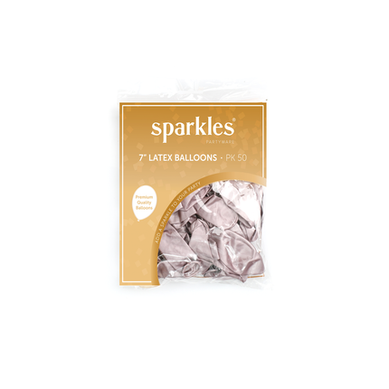 Metallic Pink 7" Latex Balloons – 50 Pack