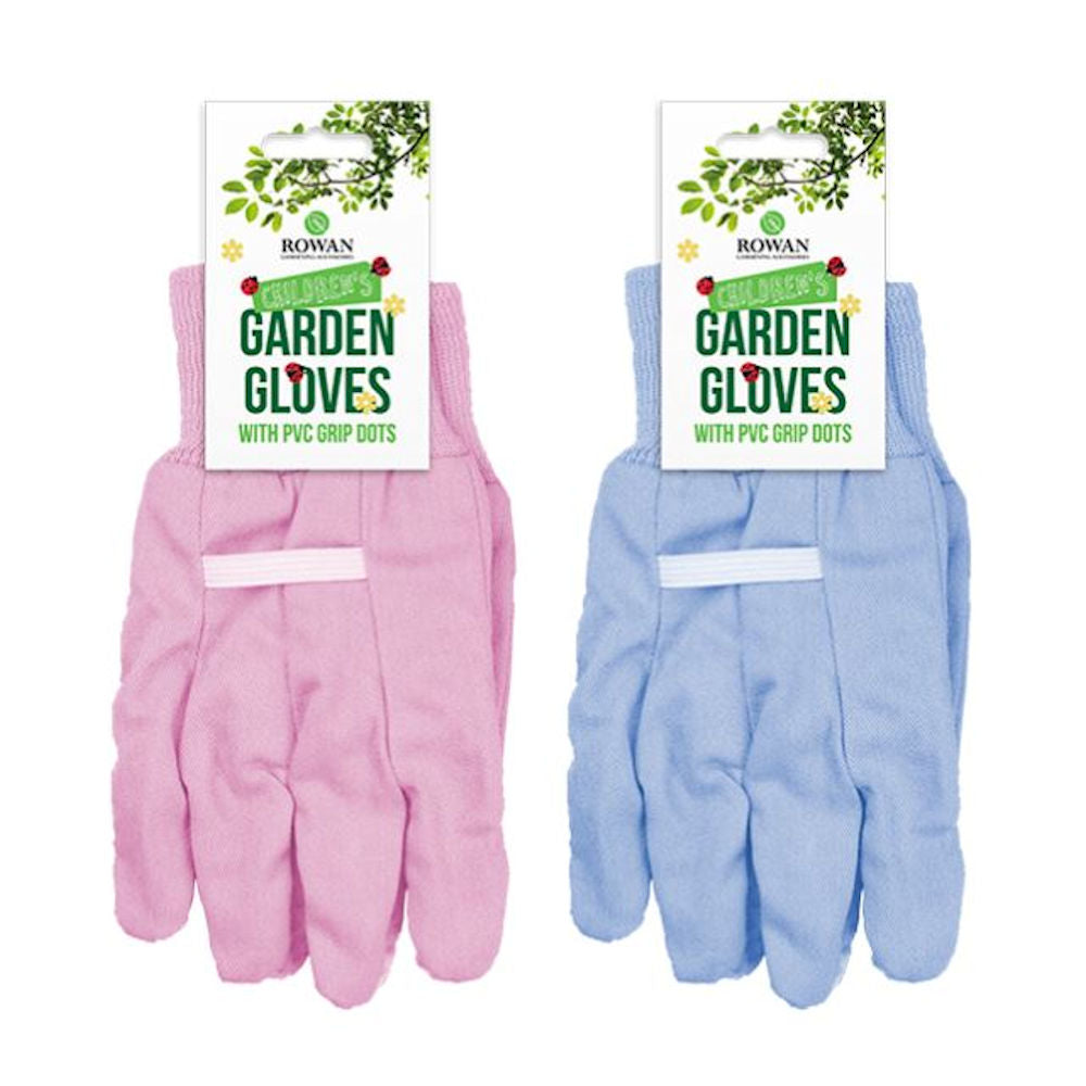 Children's Garden Gripper Gloves - Blue Protective Outdoor Handwear for Kids