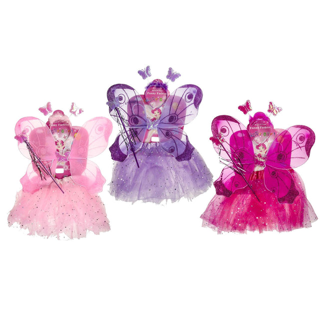 Childrens Fairy Set - Wings, Skirt, Wand & Tiara