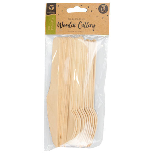 Eco Wooden Cutlery - 18 Pack
