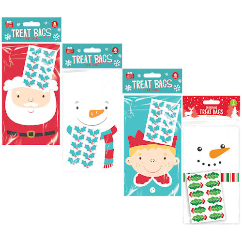 Christmas Treat Bags 8 Pack - Assorted