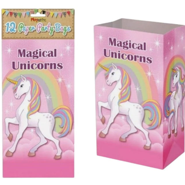 Unicorn Paper Party Bags - 12 Pack