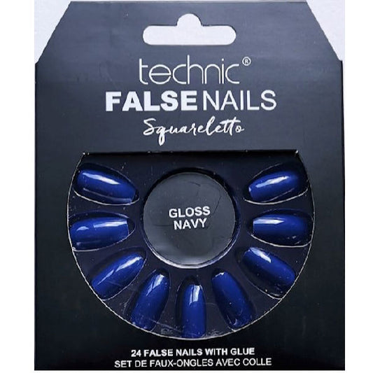 Technic Cosmetics False Nails - Squareletto Gloss Navy