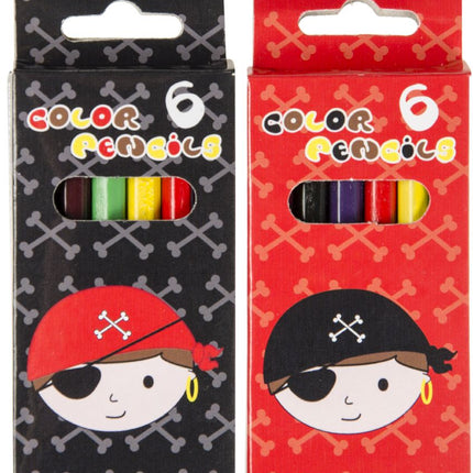 Pirate Halfsize Colouring Pencils - 6 Pack