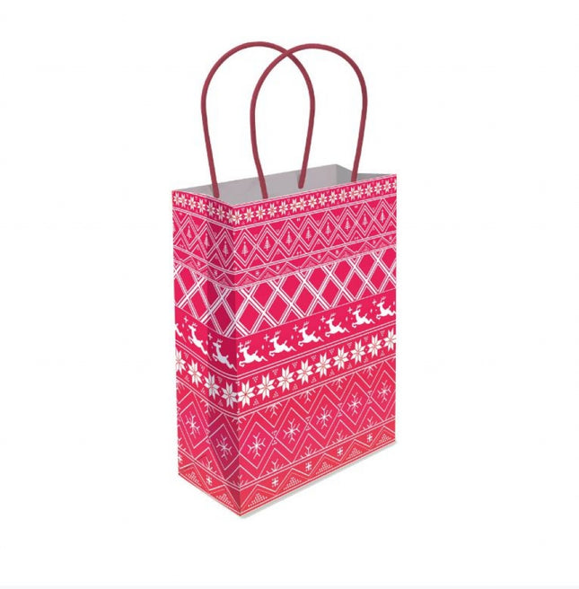 Nordic Christmas Paper Handle Bags - 6 Pack