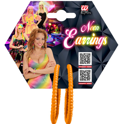 Earrings - Neon Orange