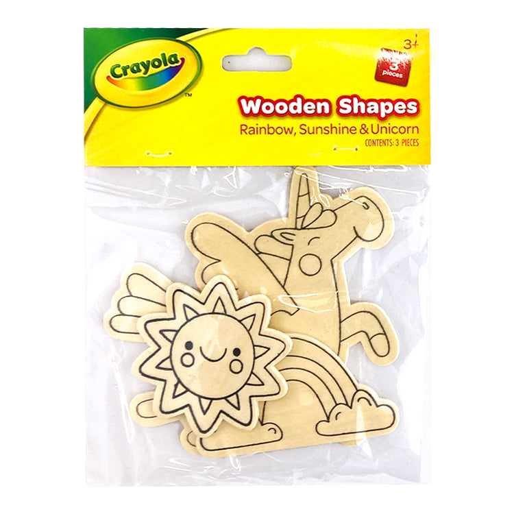Crayola Wooden Craft Shapes - 3 Pack Ready-to-Decorate Artistic Embellishments Creative DIY Projects Woodcraft Materials