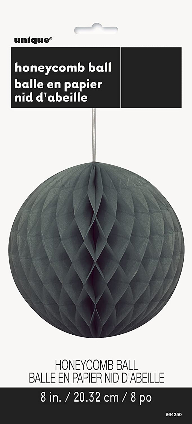 Black 8" Honeycomb Ball Decoration