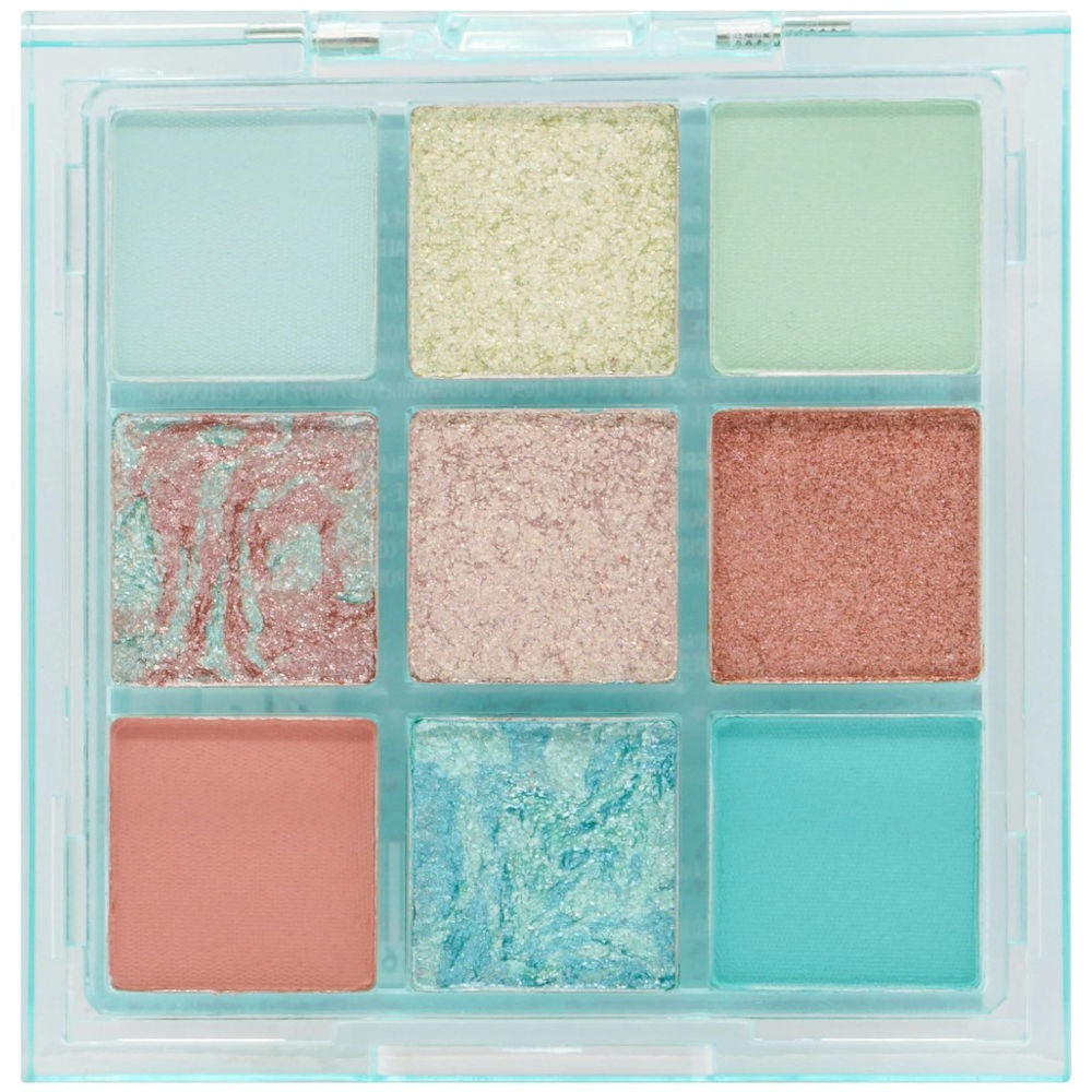 W7 Cosmetics Soft Hues Aquamarine Eyeshadow Palette - 9 Colour Matte Shimmer Colours Eyes