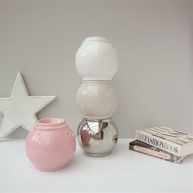 Chrome Stackable Large Ball Ceramic Wax Burner Melter