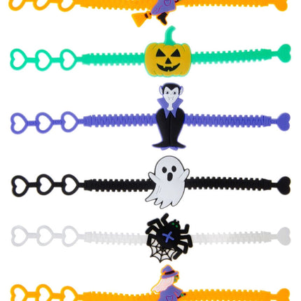 Adjustable Halloween Rubber Bracelets - 6 Pack