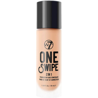 W7 Cosmetics One Swipe 2 In1 Foundation & Concealer Natural Beige - Medium Coverage Natural Finish Long Lasting