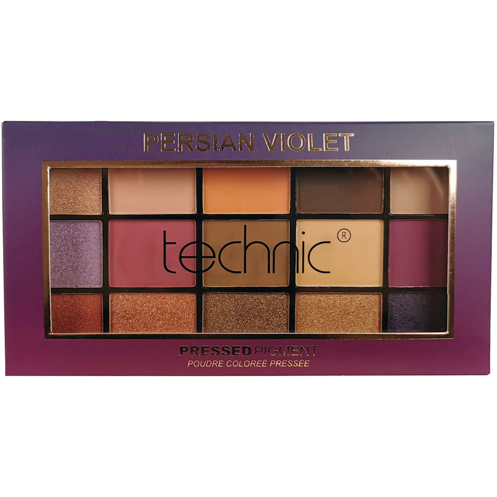 Technic Cosmetics 15 Colour Pressed Pigment Eyeshadow Palette - Persian Violet