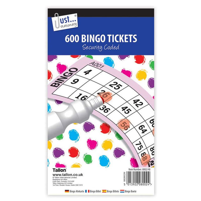 Jumbo Bingo Tickets - 600 Pack