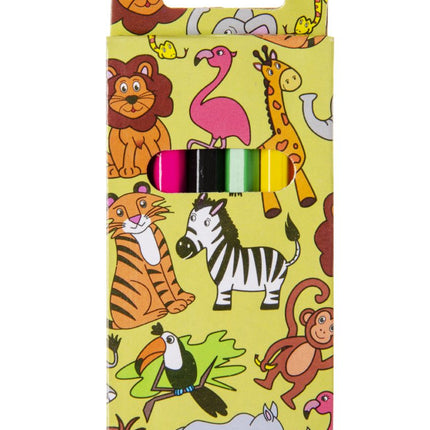 Wild Animal Halfsize Colouring Pencils - 6 Pack