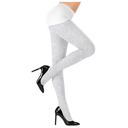 Adult Glitter Tights (XL) - White