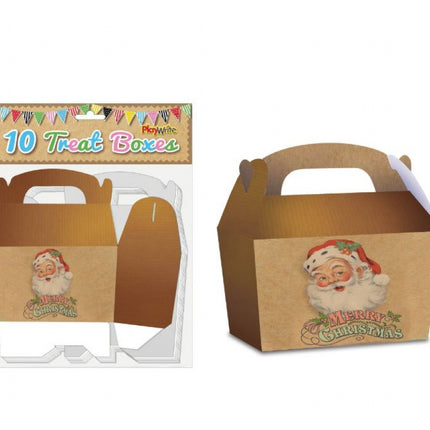 Traditional Christmas Treat Boxes - 10 Pack
