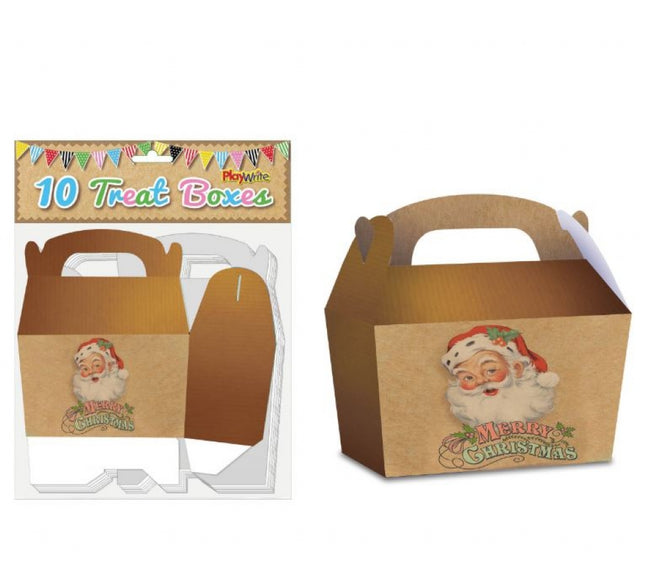 Traditional Christmas Treat Boxes - 10 Pack