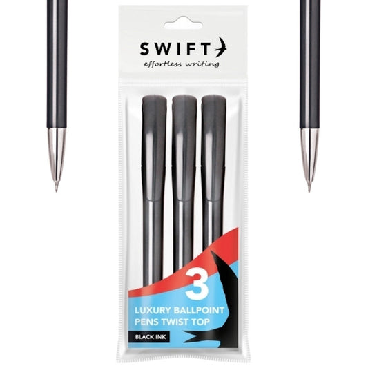 Luxury Twist Black Pens 3 Pack