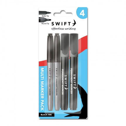 4 Assorted Tip Marker Pens