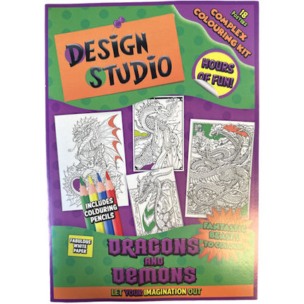 Design Studio Complex Colouring Kit - Dragons & Demons