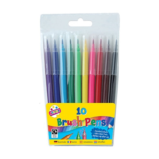 10 Brush Fibre Pens