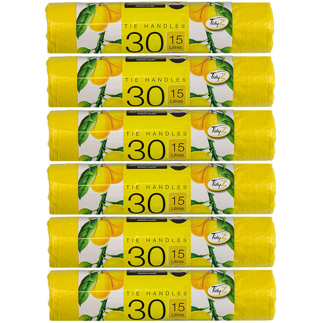 Lemon Pedal Bin Liners Scented - 30 Pack 15L