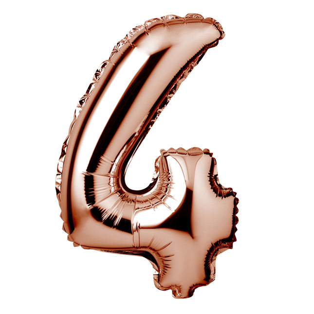 Large Rose Gold Foil "Number 4" Balloon – 34 Inch