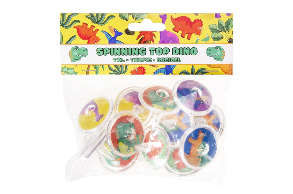 12 Dinosaur Spinning Tops (Bag)