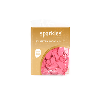 Pearlised Baby Pink 7" Latex Balloons – 100 Pack