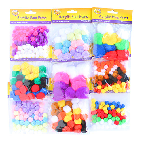 Acrylic Pom Poms (Assorted)