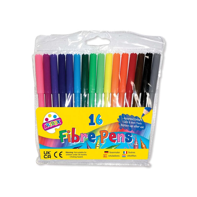 16 Fibre Colouring Pens
