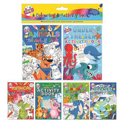 6 Mini Boys Colouring & Activity Books (Pack)